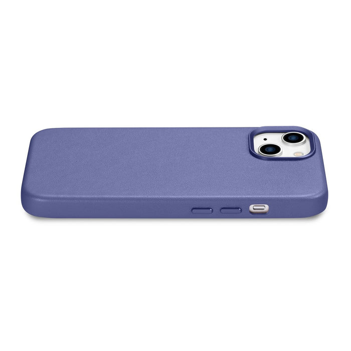 iCarer Case Leather Cover Genuine Leather iPhone 14 Plus Light Purple (MagSafe Compatible)
