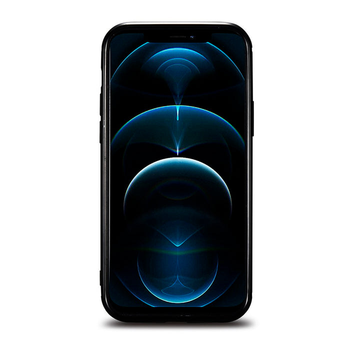 iCarer Leather Oil Wax case covered with natural leather for iPhone 12 Pro Max black (ALI1206-BK)