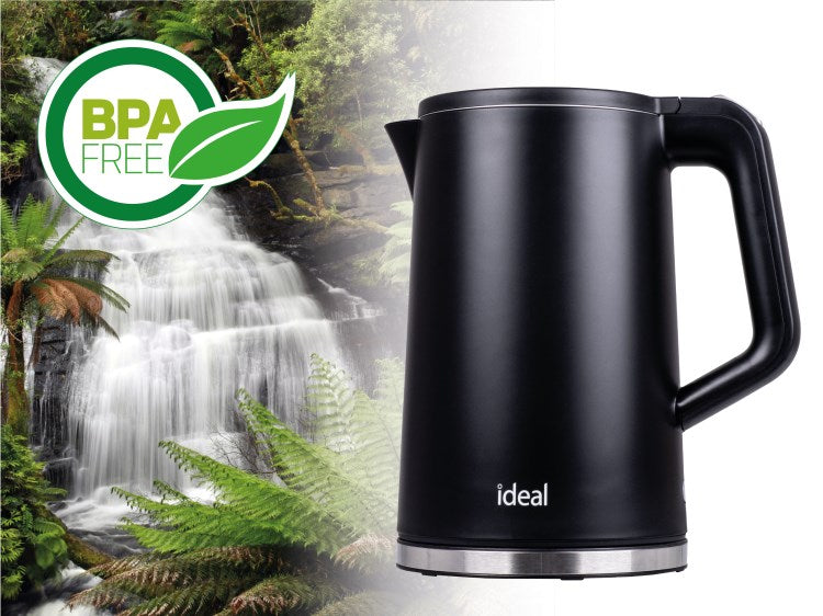 IDEAL Kettle 1.7 l, steel body, power 1500 W, black