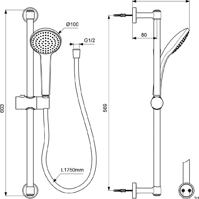 SHOWER SET IDEALSTANDARD IDEALRAIN BD142XG