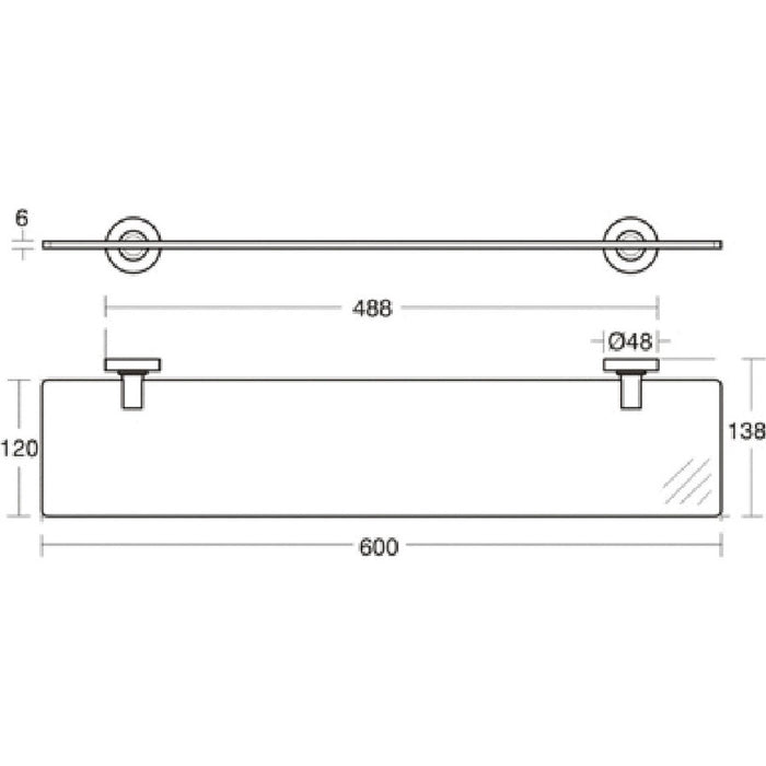 GLASS SHELF IDEALSTANDARD IOM