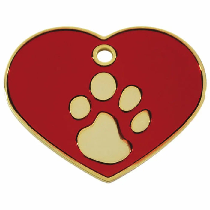 Identification plate for collar Imarc Heart Red Golden - Домашни Животни<<<Дом Градина<<<BigBuy&&&Пътуване и