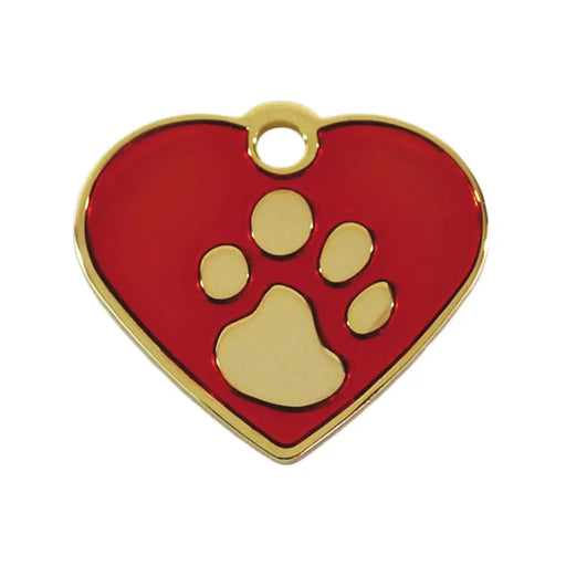 Identification plate for collar Imarc Heart Red Golden - Домашни Животни<<<Дом Градина<<<BigBuy&&&Пътуване и