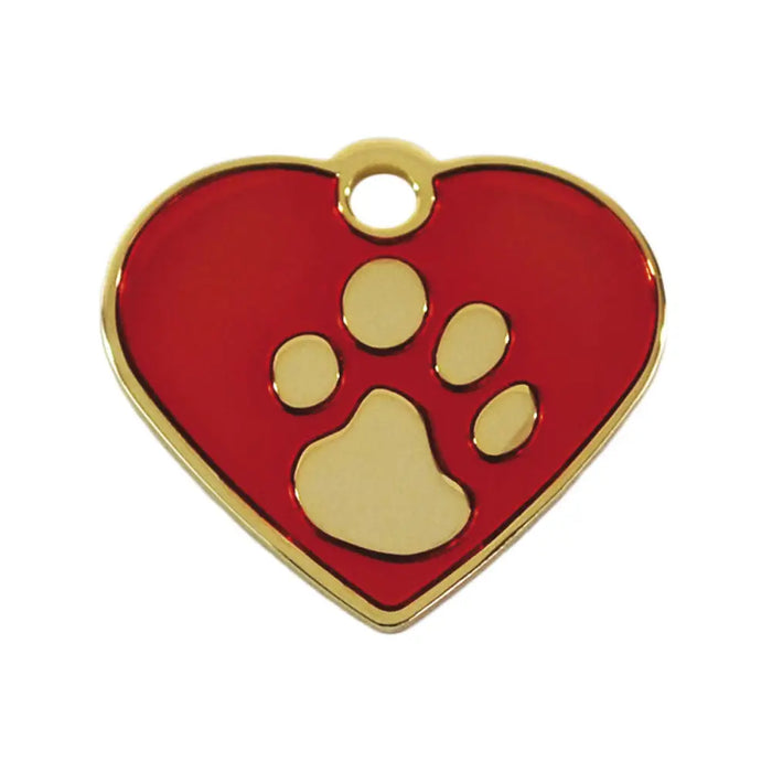 Identification plate for collar Imarc Heart Red Golden - Домашни Животни<<<Дом Градина<<<BigBuy&&&Пътуване и