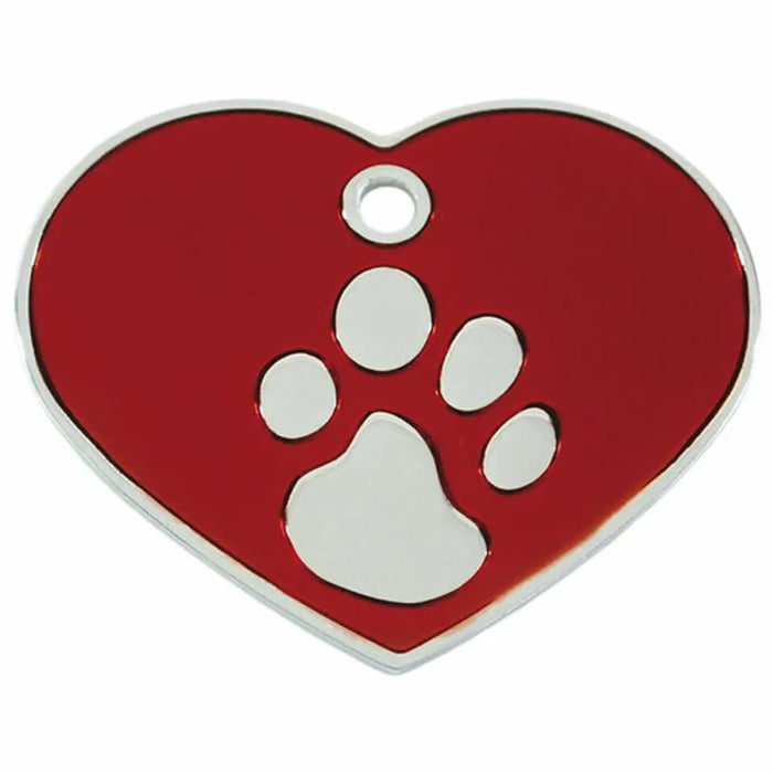 Identification plate for collar Imarc Heart Red Silver - Домашни Животни<<<Дом Градина<<<BigBuy&&&Пътуване и