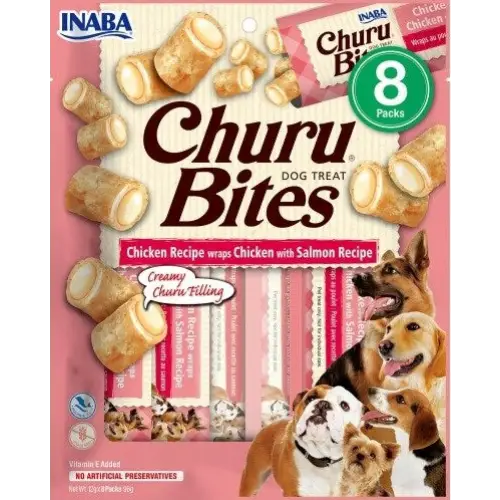 INABA Churu Bites Chicken with salmon recipe - Dog treat - 8x12g - DelicaciesDLP-PRZ<<<For the dogDLP<<<ActionPL