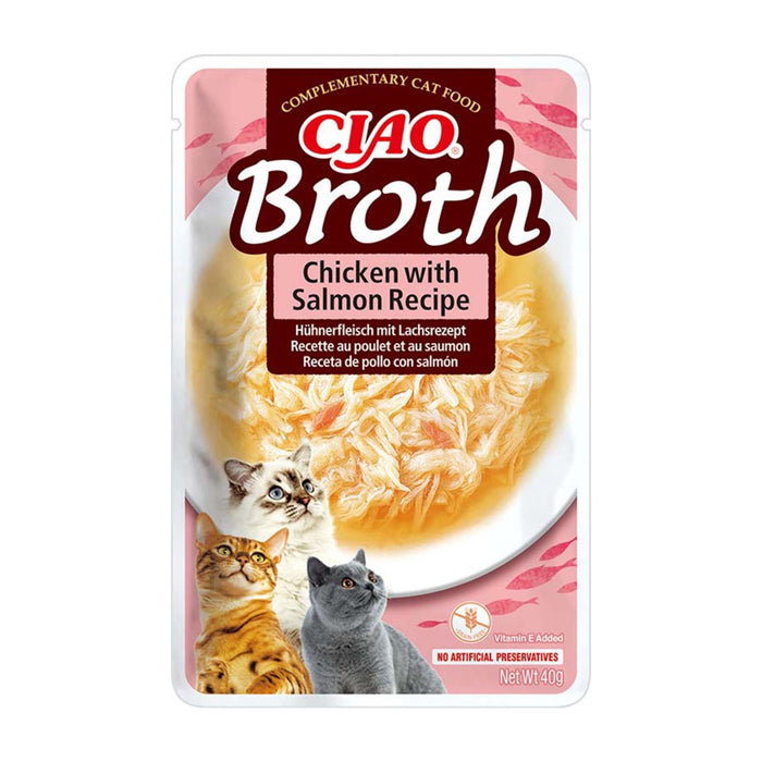 INABA Ciao Broth with chicken, salmon and tuna - cat treats - 10x40g