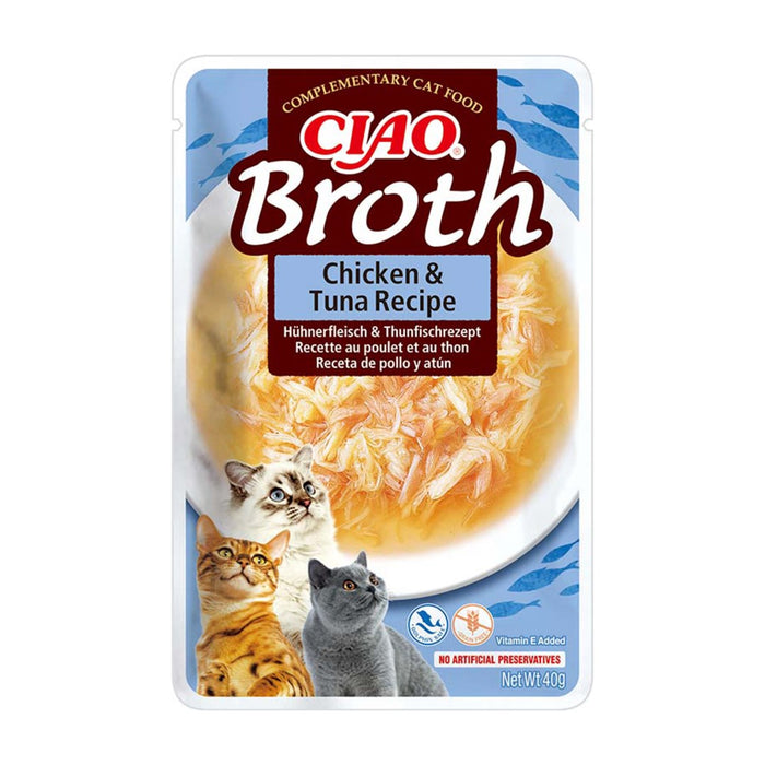 INABA Ciao Broth with chicken, salmon and tuna - cat treats - 10x40g