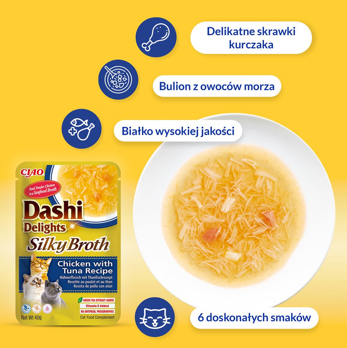 INABA CAT Dashi Delights Silky Broth Chicken with Salmon - cat treat - 40g