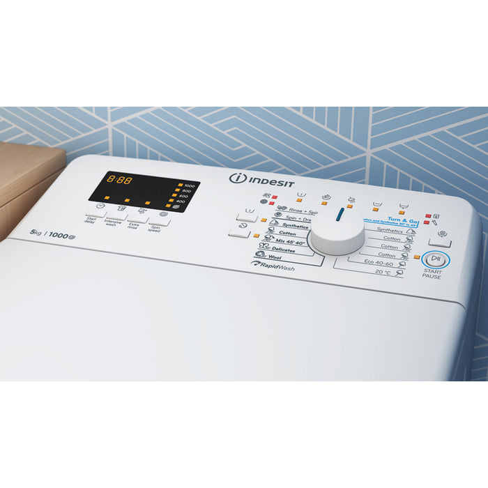 Washing machine Indesit BTW S50400 EU/N, 1000 rpm, 5.00 kg, C, White