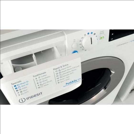 Washing machine with dryer INDESIT BDE 86436 WSV EE, 8/6 kg, 1400 rpm.
