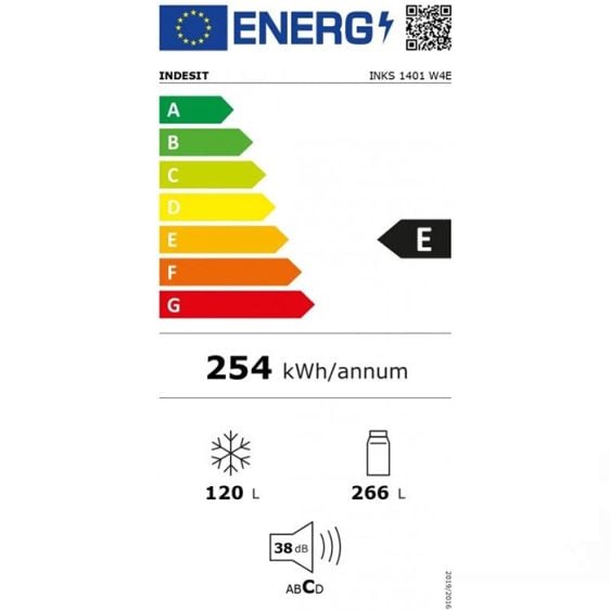 Refrigerator with freezer INDESIT INKS 1401 W4E, 386 l, 203 cm