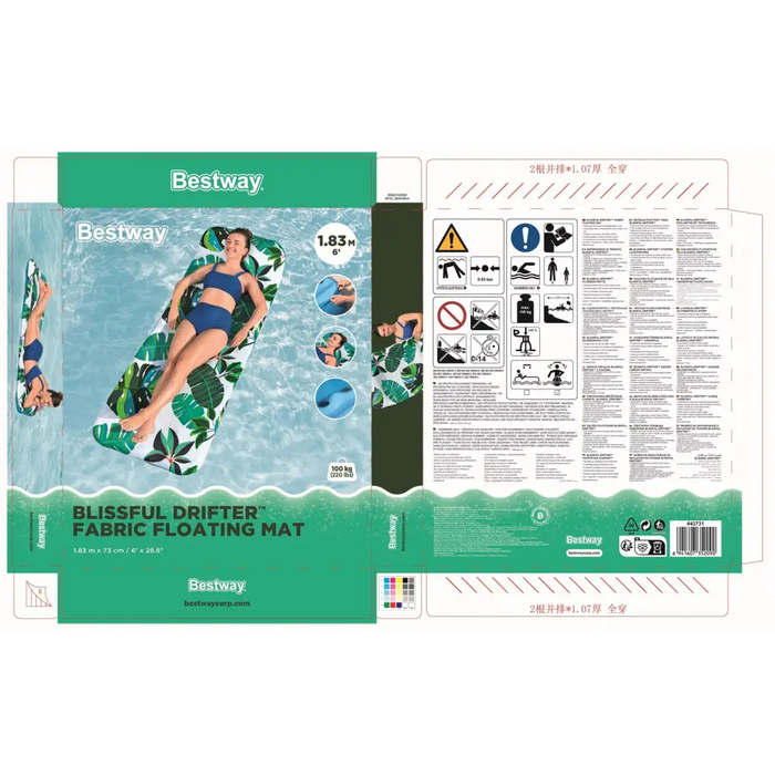 INFLATABLE MATTRESS 183X73CM WITH TEXTILE BESTWAY 43731 - For swimmingZOG-DOP<<<(Games and toys) Garden
