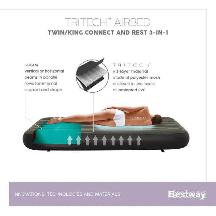 INFLATABLE MATTRESS 188X99X25CM BESTWAY 67922 - Къмпинг матраци<<<Матраци и аксесоари<<<Мебели и