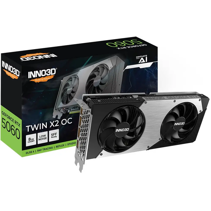 Inno3D GeForce RTX 5060 8GB GDDR7 Twin X2 OC - Видео карти<<<INNO3D компоненти за компютри<<<INNO3D<<<PolyComp&&&Видео