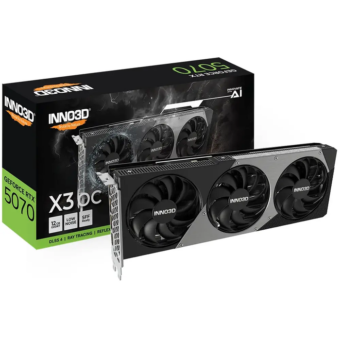 Inno3D GeForce RTX 5070 12GB GDDR7 X3 OC - Видео карти<<<INNO3D компоненти за компютри<<<INNO3D<<<PolyComp&&&Видео
