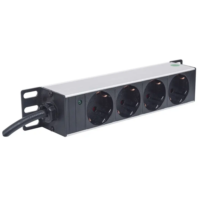 Intellinet 10’’ 1U Rackmount 4-Output Power Distribution Unit (PDU) EU CEE 7/3 Outlets With Power Indicator No Surge