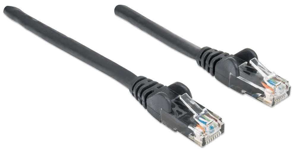 Intellinet Network Patch Cable, Cat6, 3m, Black, CCA, U/UTP, PVC, RJ45, Gold Plated Contacts, Snagless, Booted, Lifetime Warranty