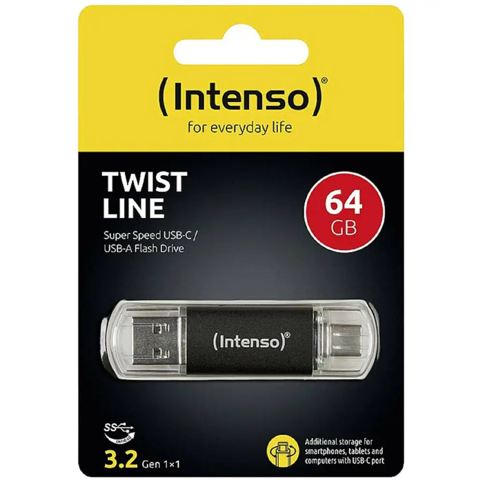 Intenso USB Flash Drive 3.2 64GB Twist Line - USB памети<<<Компютърна периферия<<<ValiAPI&&&Компютър Мрежи и
