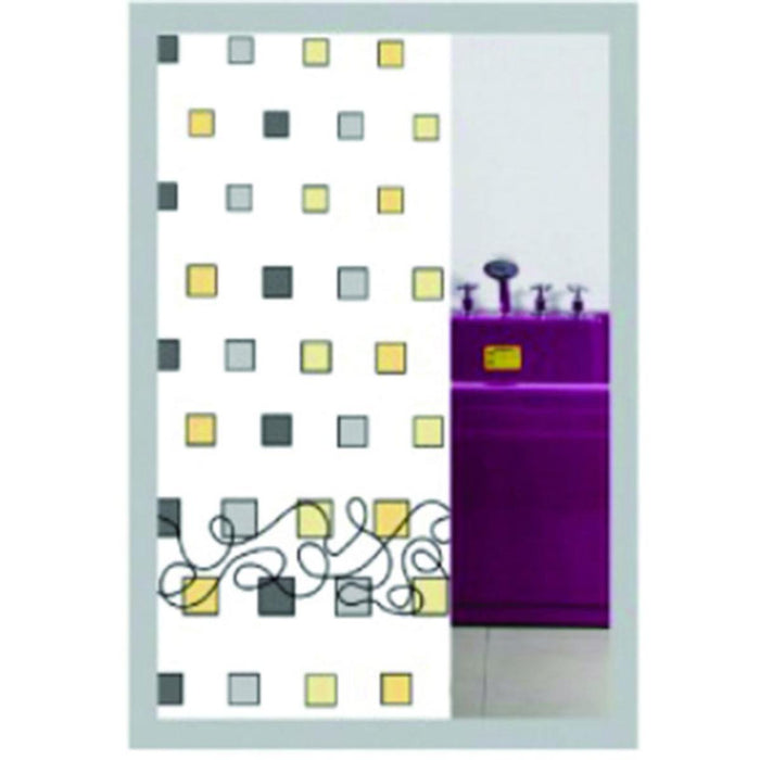 BATHROOM CURTAIN WHITE WITH DECORATIONS 180*200