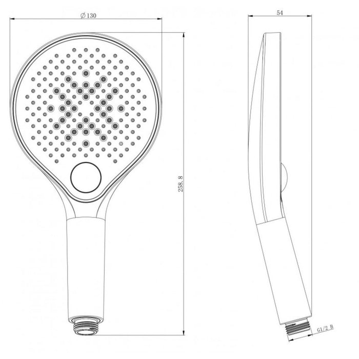 SHOWER HANDSET 3 FUNCTIONS ICH 7324B