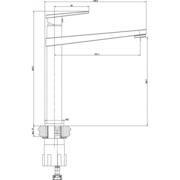 STANDING FAUCET FOR WASHBASIN NERO HIGH