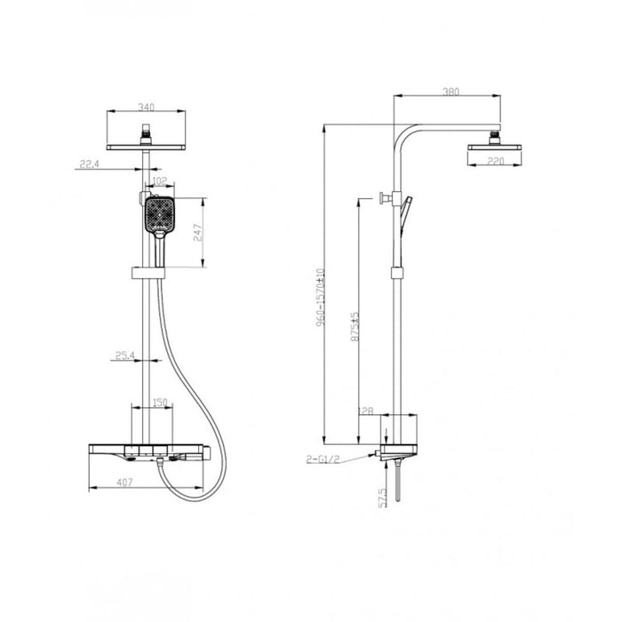 THERMOSTATIC SHOWER SYSTEM MAJESTIC