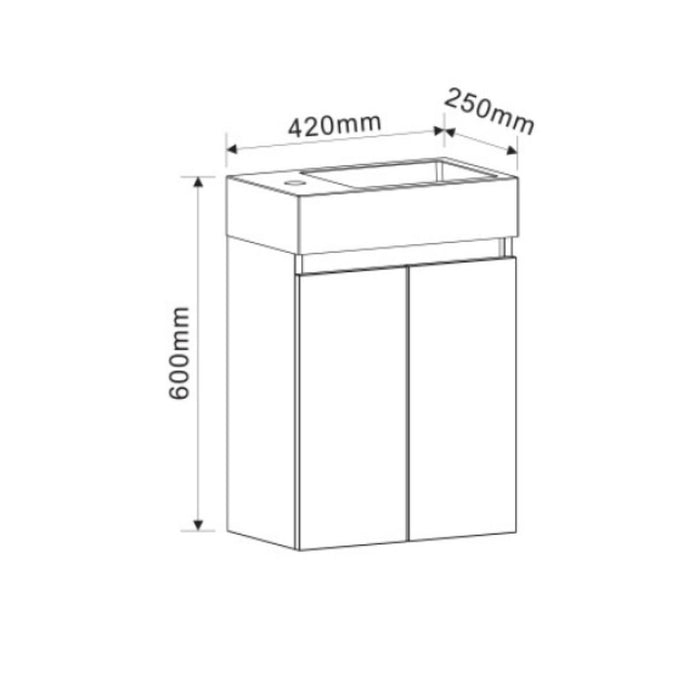 COMPACT BATHROOM BASE CABINET 42CM BLACK