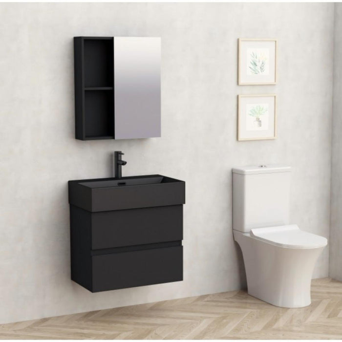 COMPACT BATHROOM BASE CABINET 59 CM BLACK