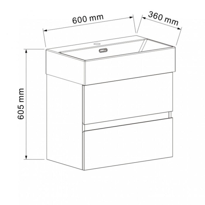 BATHROOM BASE CABINET COMPACT 59 CM WHITE