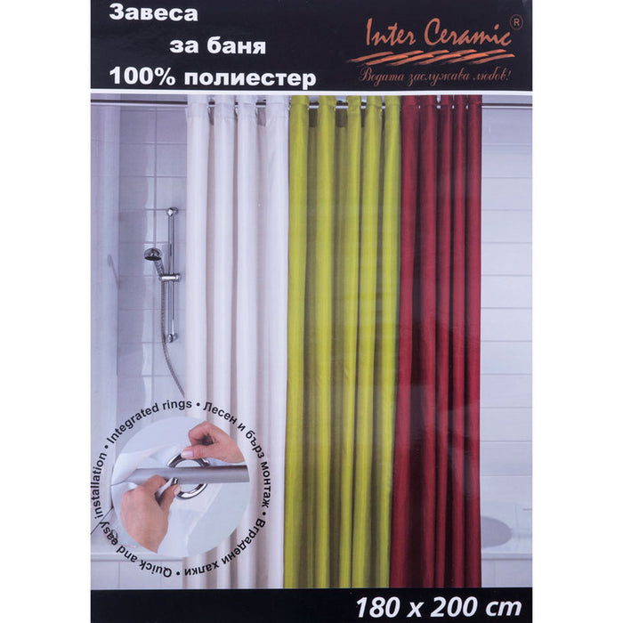 WHITE BEIGE INTER CERAMIC BATHROOM CURTAIN