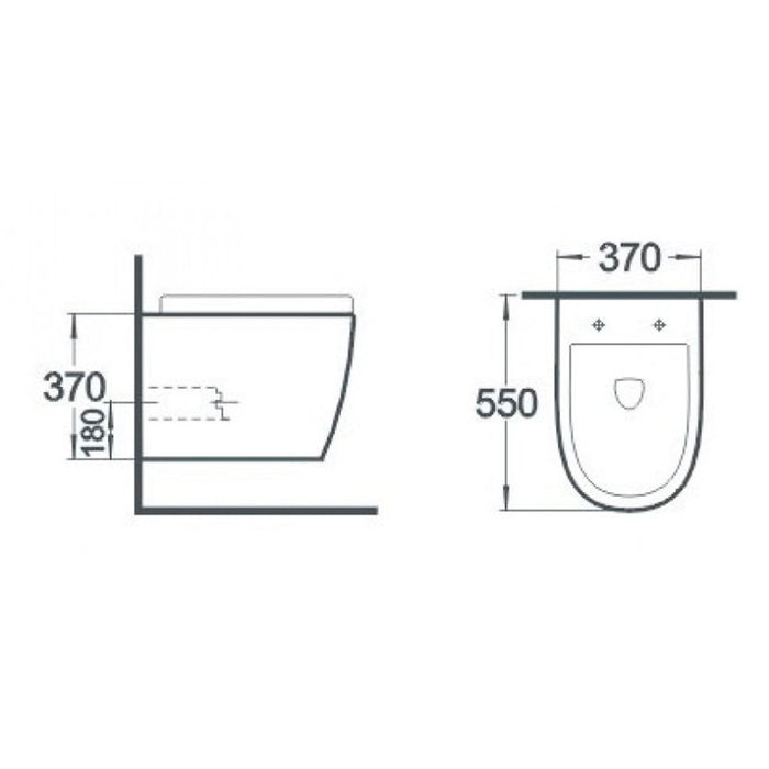 WALL-MOUNTED TOILET WITH BIDET DAISY INTER CERAMIC 3755W