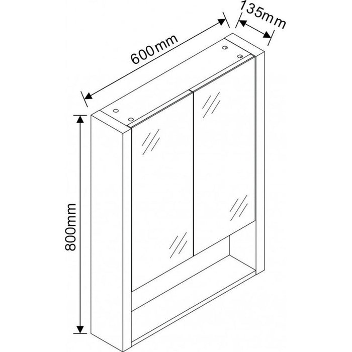 BATHROOM CABINET WITH MIRROR INTER CERAMIC 6013-80