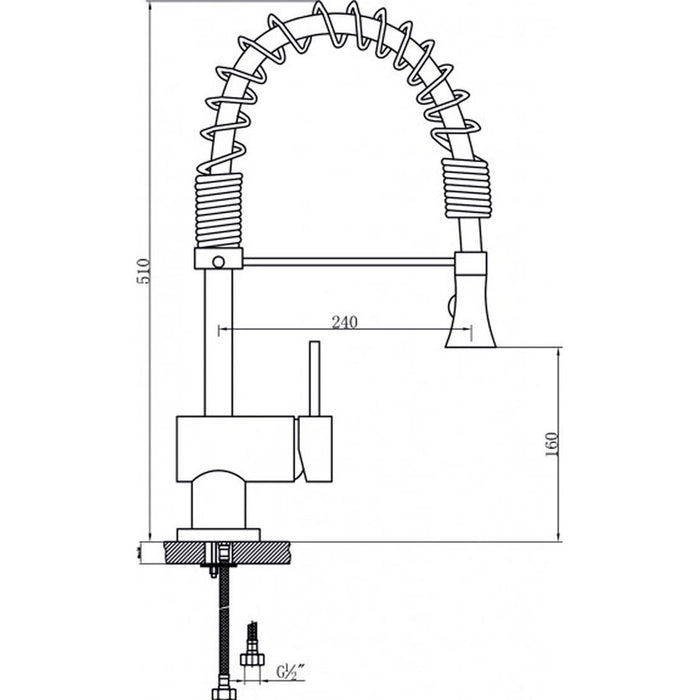 INTER CERAMIC ESCADA KITCHEN FAUCET WITH PULL-OUT SHOWER