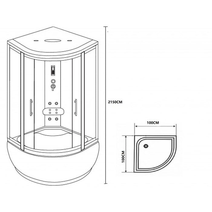 STEAM SHOWER CABIN 100X100 INTER CERAMIC LOVE