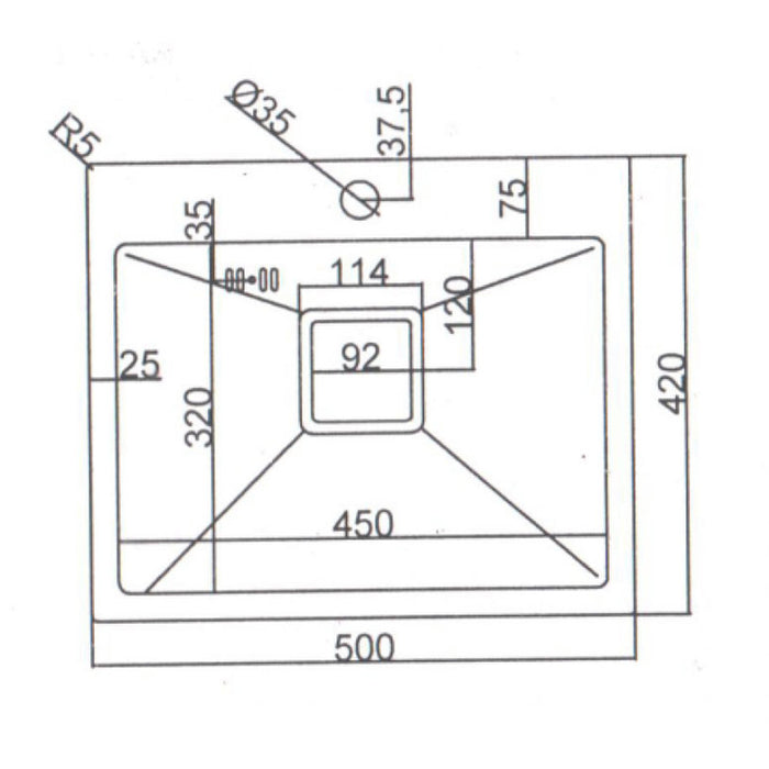 KITCHEN SINK INTER CERAMIC ICK 5032B 50X42X20 CM. BLACK
