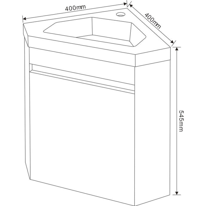 CORNER CABINET FOR BATHROOM WITH WASHBASIN INTER CERAMIC 3939
