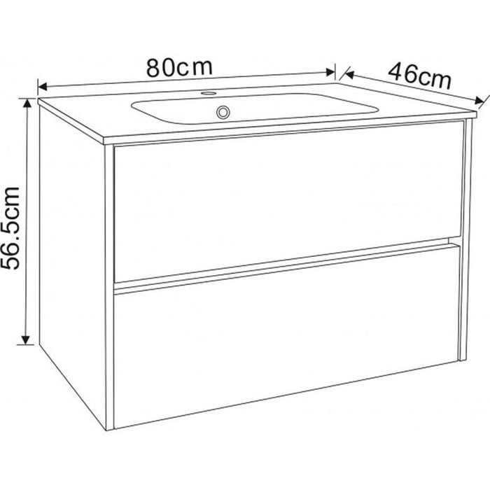 BATHROOM CABINET WITH WASHBASIN INTER CERAMIC 7955