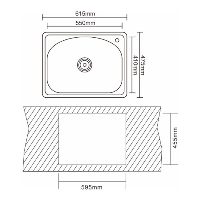 KITCHEN SINK INTER CERAMIC ICK 6248 61.5X47.5X18 CM.