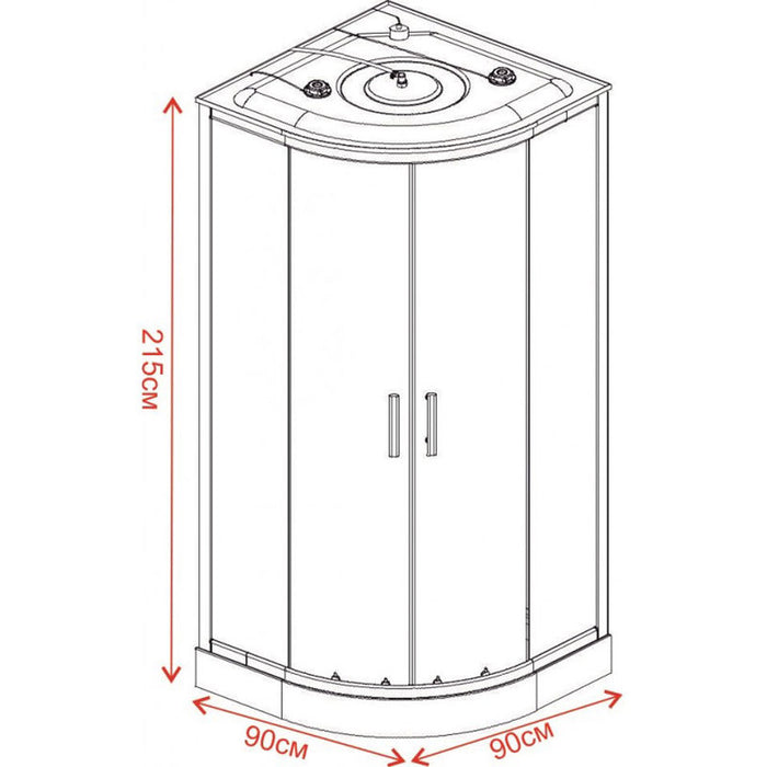HYDROMASSAGE SHOWER CABIN 90X90 INTER CERAMIC 998 NEW EASY