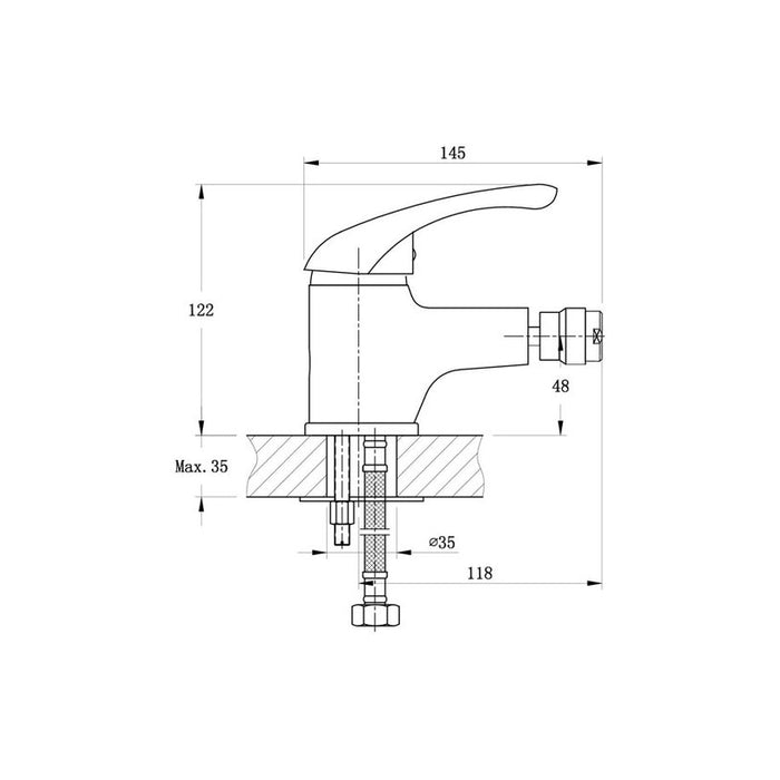 INTER CERAMIC BIDET MIXER OLIVIA