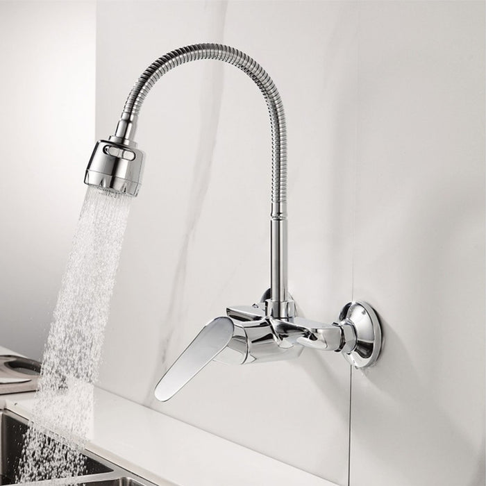 INTER CERAMIC LINNI WALL-MOUNTED KITCHEN FAUCET WITH MOVEABLE SHOWER