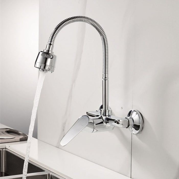 INTER CERAMIC LINNI WALL-MOUNTED KITCHEN FAUCET WITH MOVEABLE SHOWER