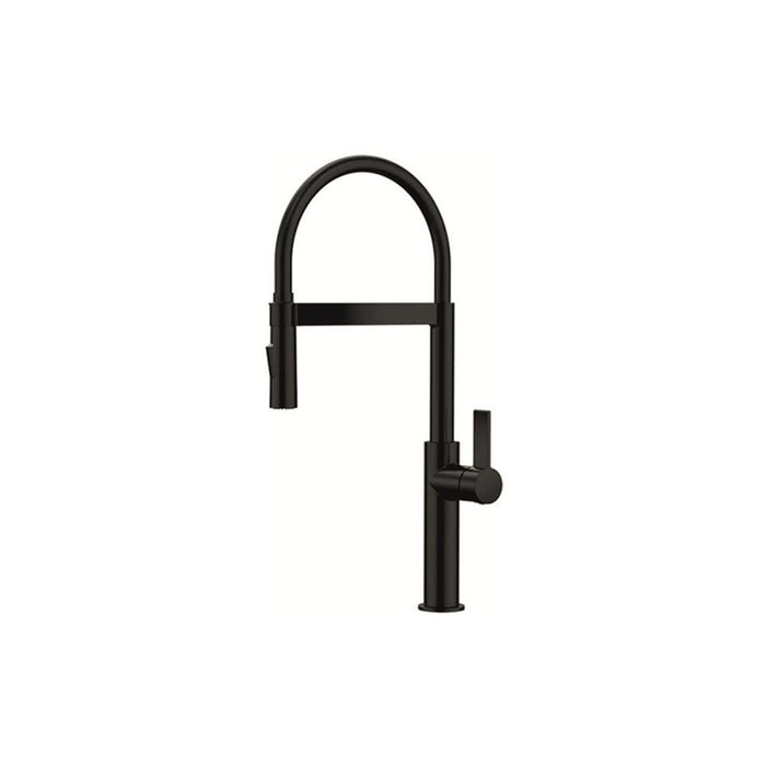 INTER CERAMIC MATT BLACK KITCHEN FAUCET WITH PULL-OUT SHOWER
