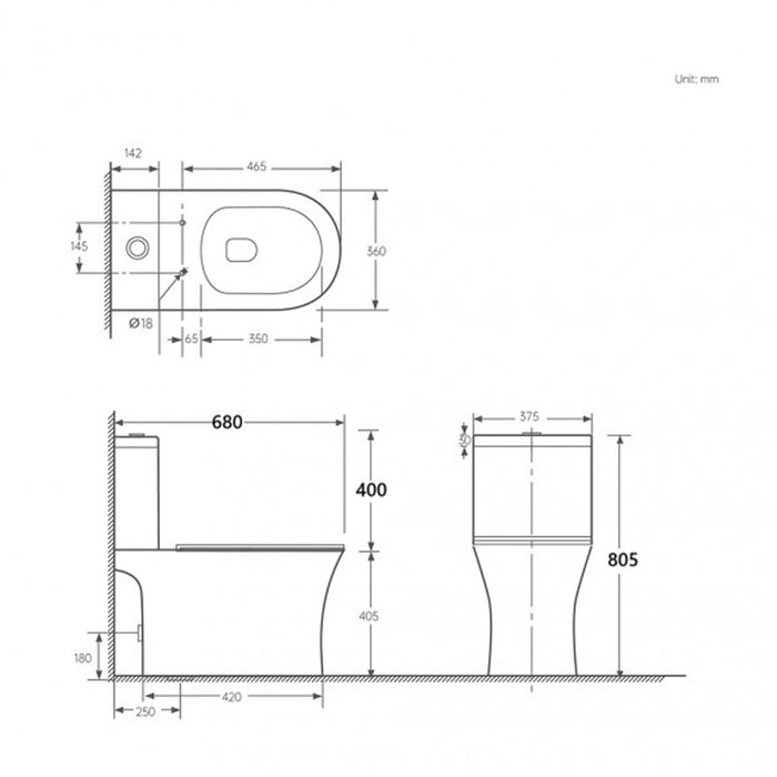 MONOBLOCK WITH BIDET INTER CERAMIC