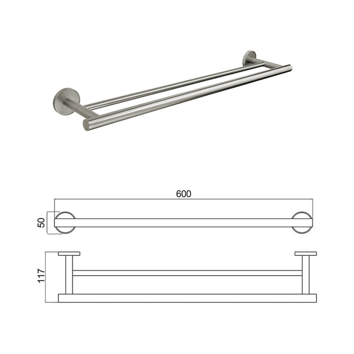 DOUBLE TOWEL HOLDER INTER CERAMIC LUSSO