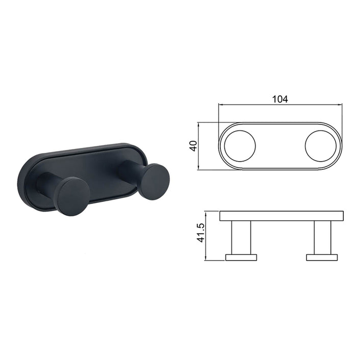 DOUBLE BATHROOM HANGER INTER CERAMIC LUSSO