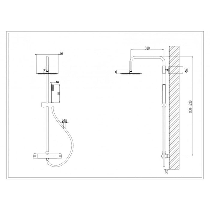 THERMOSTAT SHOWER SYSTEM SOLANGE INTER CERAMIC 6221C