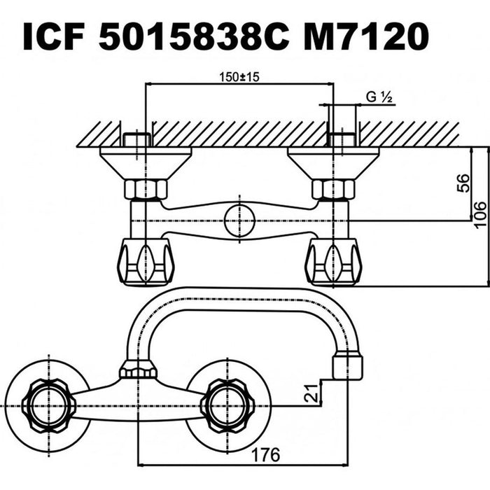 WALL MIXER FOR KITCHEN INTER CERAMIC CLIER