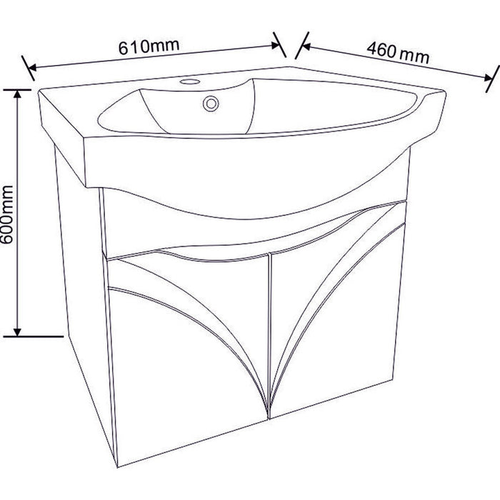 BATHROOM CABINET WITH WASHBASIN INTER CERAMIC AMY